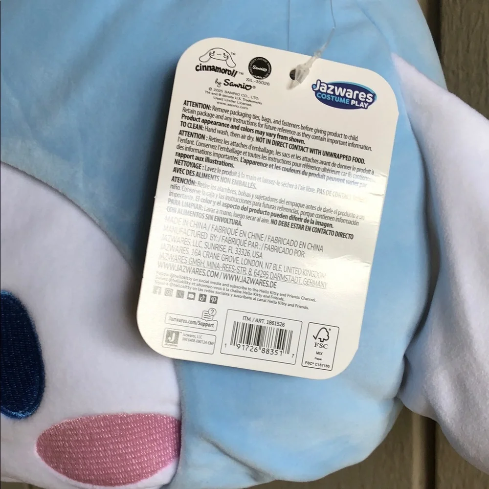 Hello Kitty Light Blue & White Plush Kids Shoulder Bag